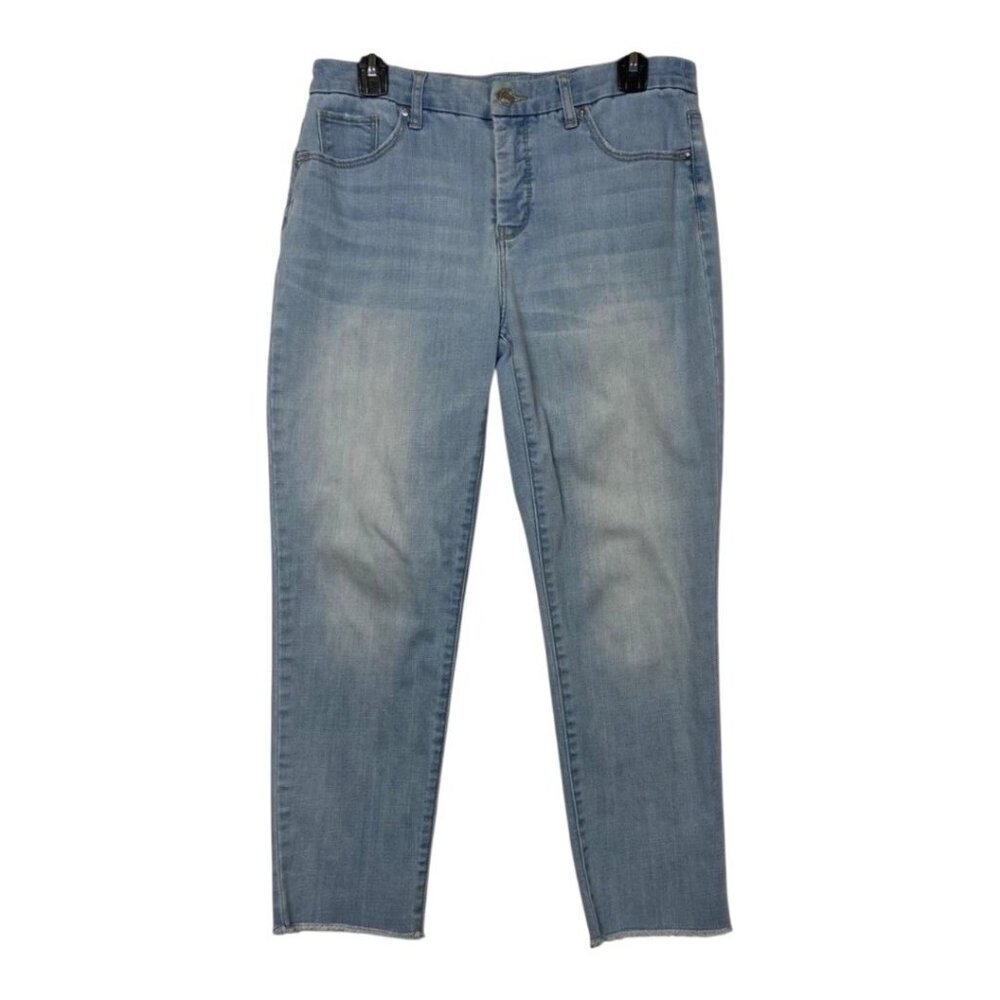 Chicos So Slimming Girlfriend Raw Hem Crop Jeans~Size 0.5 (S/6)~Light Blue L1534